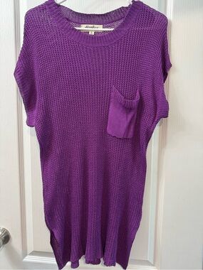 Haptics Purple Knit Pocket Tunic